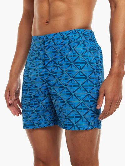 Frescobol Carioca Fc Monograma Classic Swim Shorts In Chateau Blue & Topaz Teal