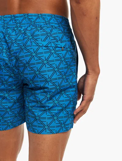 Frescobol Carioca Fc Monograma Classic Swim Shorts In Chateau Blue & Topaz Teal