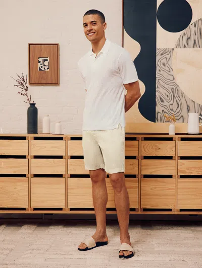 Frescobol Carioca Felipe Herringbone Shorts In Yellow Haze