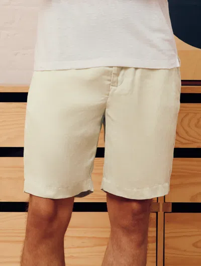 Frescobol Carioca Felipe Herringbone Shorts In Yellow Haze