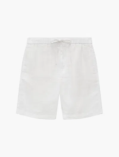 Shop Frescobol Carioca Felipe Linen Shorts In White