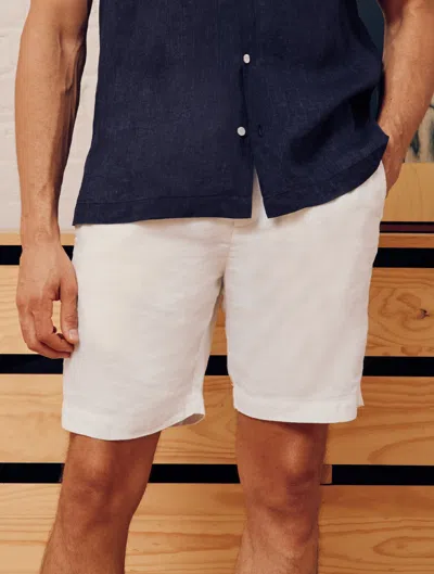 Frescobol Carioca Felipe Linen-blend Shorts In White