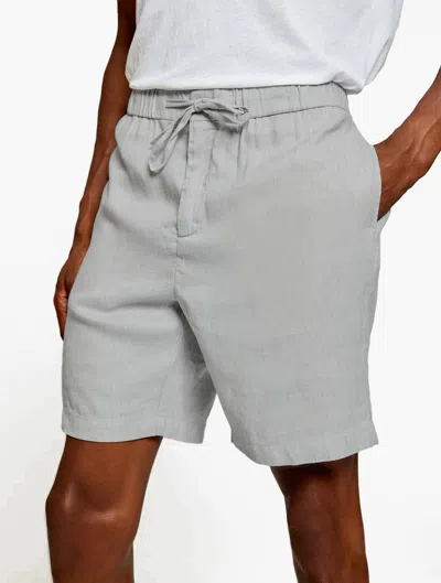 Frescobol Carioca Felipe Linen Shorts In Light Melange Grey