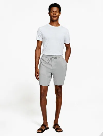 Frescobol Carioca Felipe Linen Shorts In Light Melange Grey