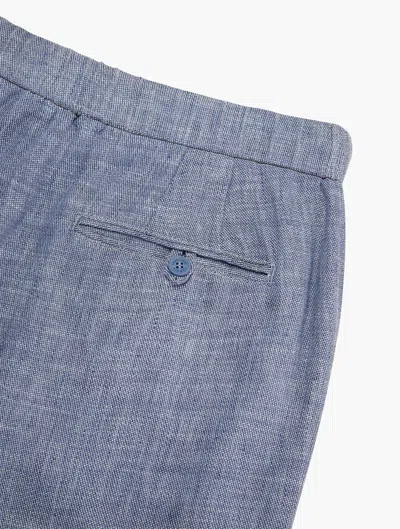 Frescobol Carioca Felipe Linen Shorts In Melange Navy Blue