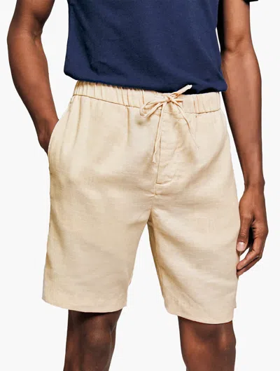 Frescobol Carioca Felipe Linen Shorts In Sand