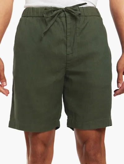 Frescobol Carioca Felipe Linen Shorts In Vineyard Green