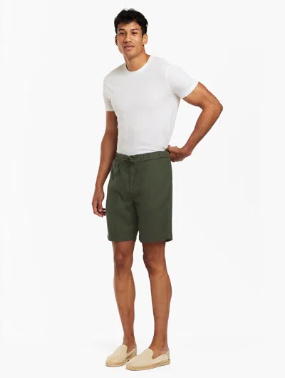 Frescobol Carioca Felipe Linen Shorts In Vineyard Green