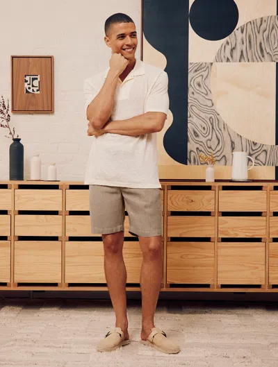 Frescobol Carioca Felipe Linen Shorts In Truffle
