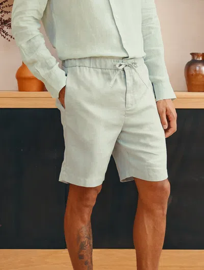 Frescobol Carioca Felipe Linen Shorts In Mineral