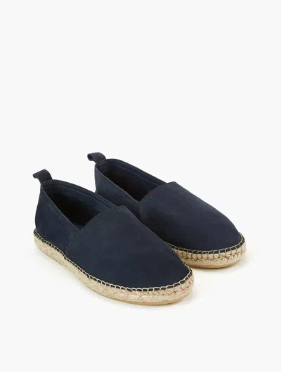Frescobol Carioca Row Helio Suede Espadrilles In Navy-blue
