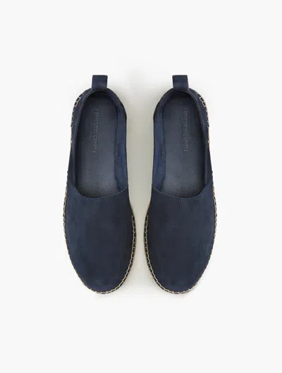 Frescobol Carioca Row Helio Suede Espadrilles In Navy-blue