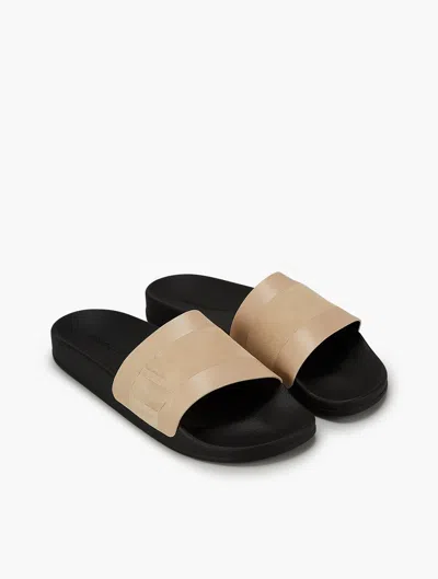 Frescobol Carioca Humberto Suede Sliders In Sand