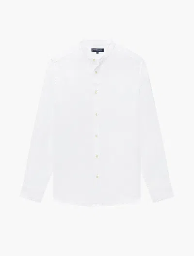 Frescobol Carioca Jorge Grandad-collar Linen Shirt In Ivory