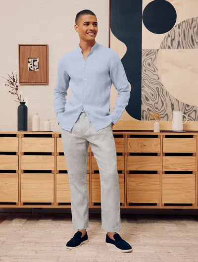 Frescobol Carioca Row Jorge Linen Shirt In Baby-blue