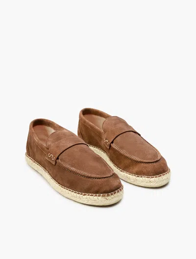 Shop Frescobol Carioca Marcelo Suede Loafers In Brown