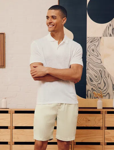Frescobol Carioca Mello Linen Polo In White