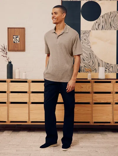 Frescobol Carioca Mello Linen Polo In Truffle