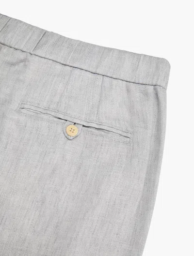 Frescobol Carioca Row Oscar Linen Trousers In Light Melange Grey