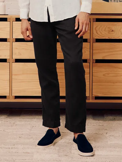 Frescobol Carioca Rocha Seersucker Trousers In Black
