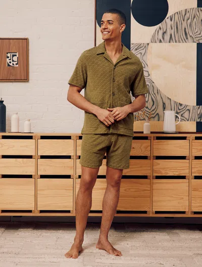 Frescobol Carioca Paco Terry Cotton Shirt In Spinach