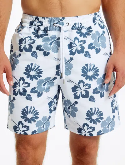Frescobol Carioca Petala Board Swim Shorts In White & Summer Night
