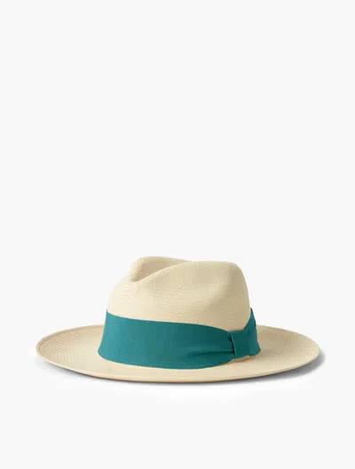 Frescobol Carioca Rafael Panama Hat In Peacock Blue