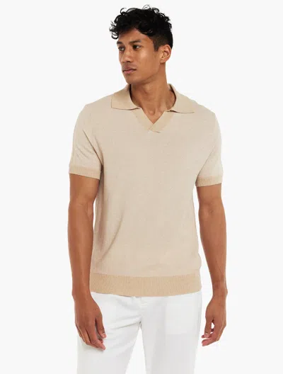 Frescobol Carioca Rino Knit Polo In Marble Stone