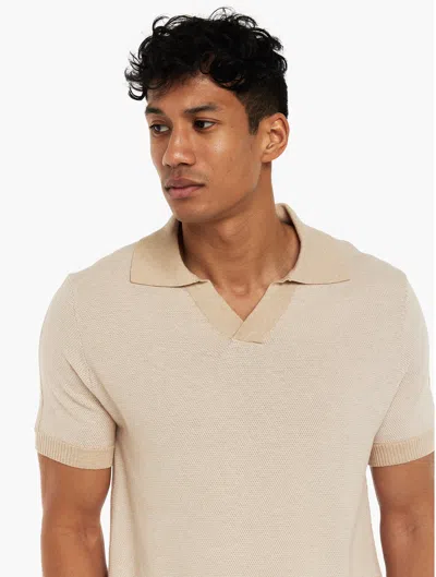 Frescobol Carioca Rino Knit Polo In Marble Stone