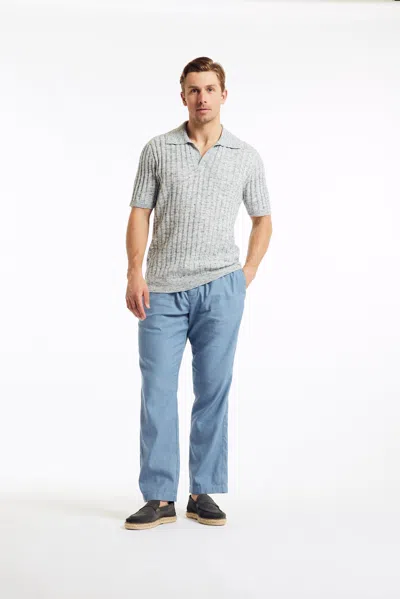 Frescobol Carioca Rino Space Dye Knit Polo In Summer Night
