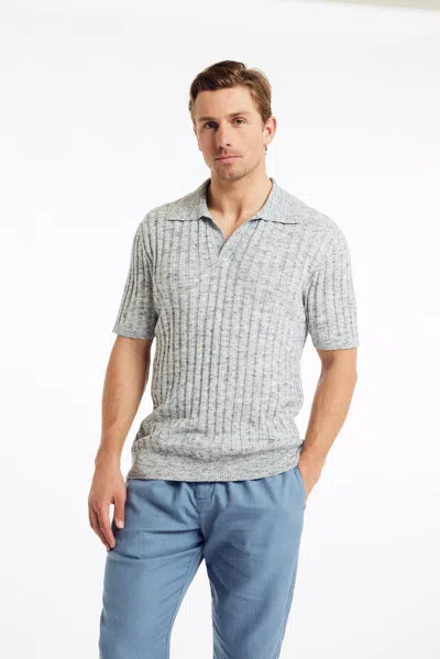 Frescobol Carioca Rino Space Dye Knit Polo In Summer Night