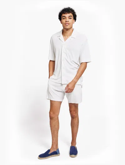 Frescobol Carioca Roberto Terry Cotton Shirt In Ivory