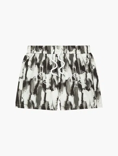 Shop Frescobol Carioca Seascape Sport Swim Shorts In Black & White