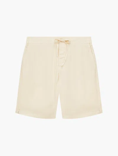 Frescobol Carioca Sergio Linen-blend Bermuda Shorts In Yellow Haze