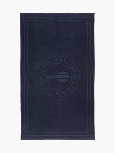 Frescobol Carioca Terry Cotton Beach Towel In Navy-blue
