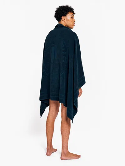 Frescobol Carioca Terry Cotton Beach Towel In Navy-blue