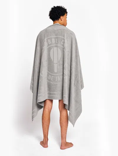 Frescobol Carioca Terry Cotton Beach Towel In Slate Grey