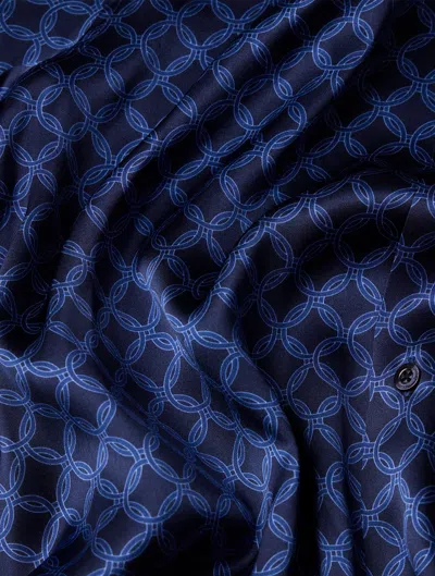 Frescobol Carioca Treliça Roberto Silk Shirt In Navy & White