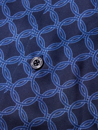Frescobol Carioca Treliça Roberto Silk Shirt In Navy & White