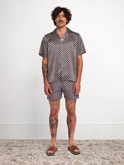 Frescobol Carioca Treliça Sport Swim Shorts In Brown & Truffle