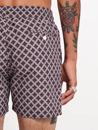Frescobol Carioca Treliça Sport Swim Shorts In Brown & Truffle