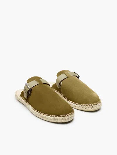 Frescobol Carioca Valente Suede Clogs In Spinach