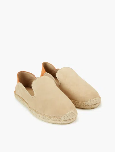 Frescobol Carioca Veluso Suede Espadrilles In Sand & Orange