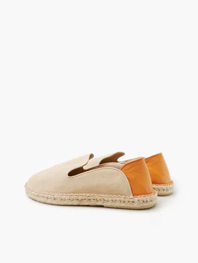 Frescobol Carioca Veluso Suede Espadrilles In Sand & Orange