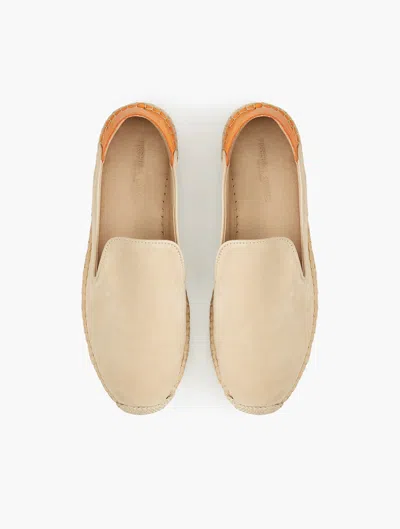 Frescobol Carioca Veluso Suede Espadrilles In Sand & Orange