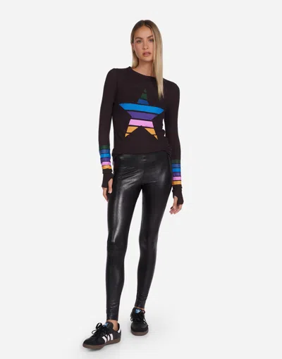 Lauren Moshi Mckinley Color Stripe Star In Onyx