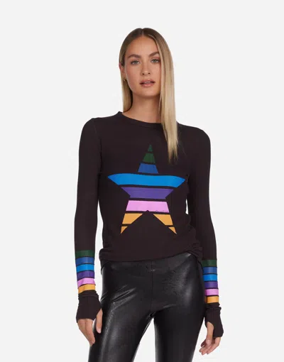 Lauren Moshi Mckinley Color Stripe Star In Onyx