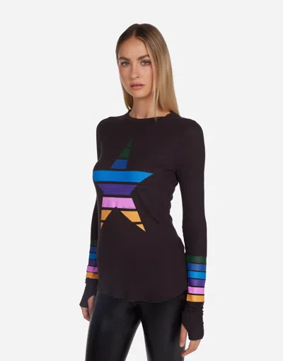 Lauren Moshi Mckinley Color Stripe Star In Onyx