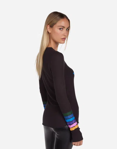 Lauren Moshi Mckinley Color Stripe Star In Onyx
