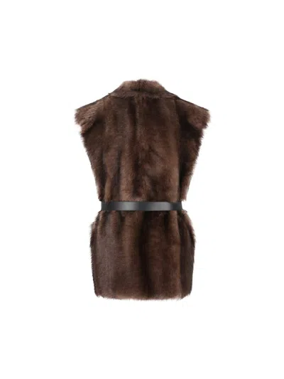 Prada Jackets In Mahogany